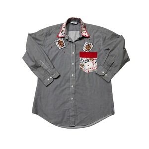 Vintage 90s Shane Lee Inc. Playing Card Button-Up – Medium